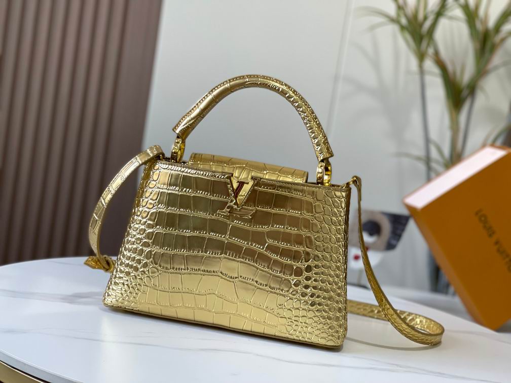 N92173复古金色鳄鱼纹27x18x9cm cs