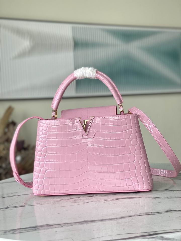 Capucines N93163 M48865粉鳄鱼纹31.5x20x11cm gf